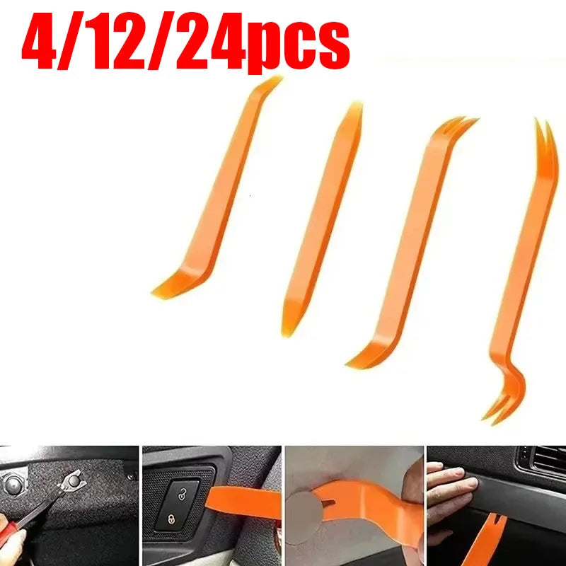 4/8/12/24pcs Universal Plastic Trim Removal Tool Kit Non-Scratch Pry Tools For Car Interior Panel Door Clips Dash Disassembly Oasis Select