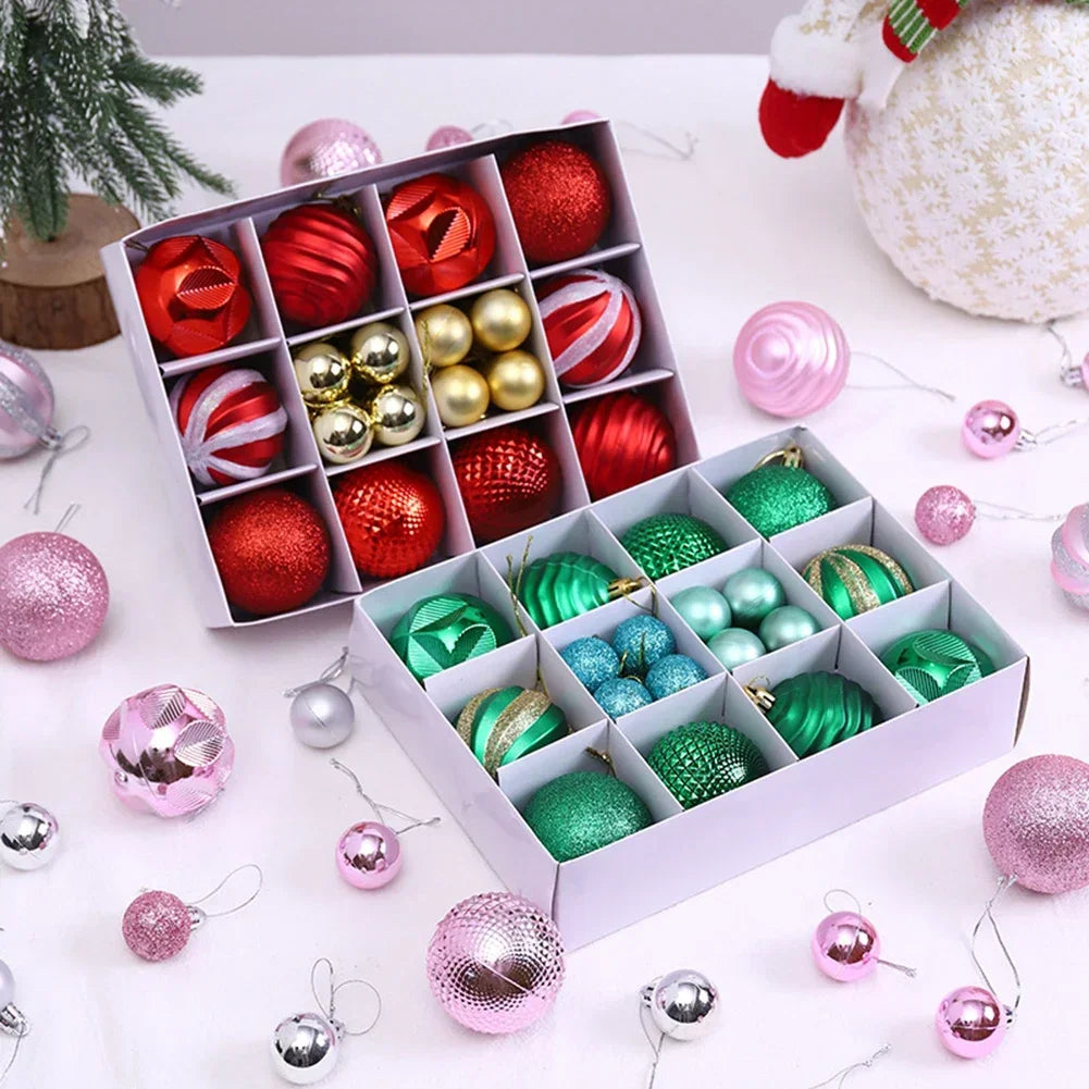 Christmas Balls Decorative Balls Blue Gray Orange (As Pictures Show) High Quality Practical Quality Is Guaranteed Oasis Select