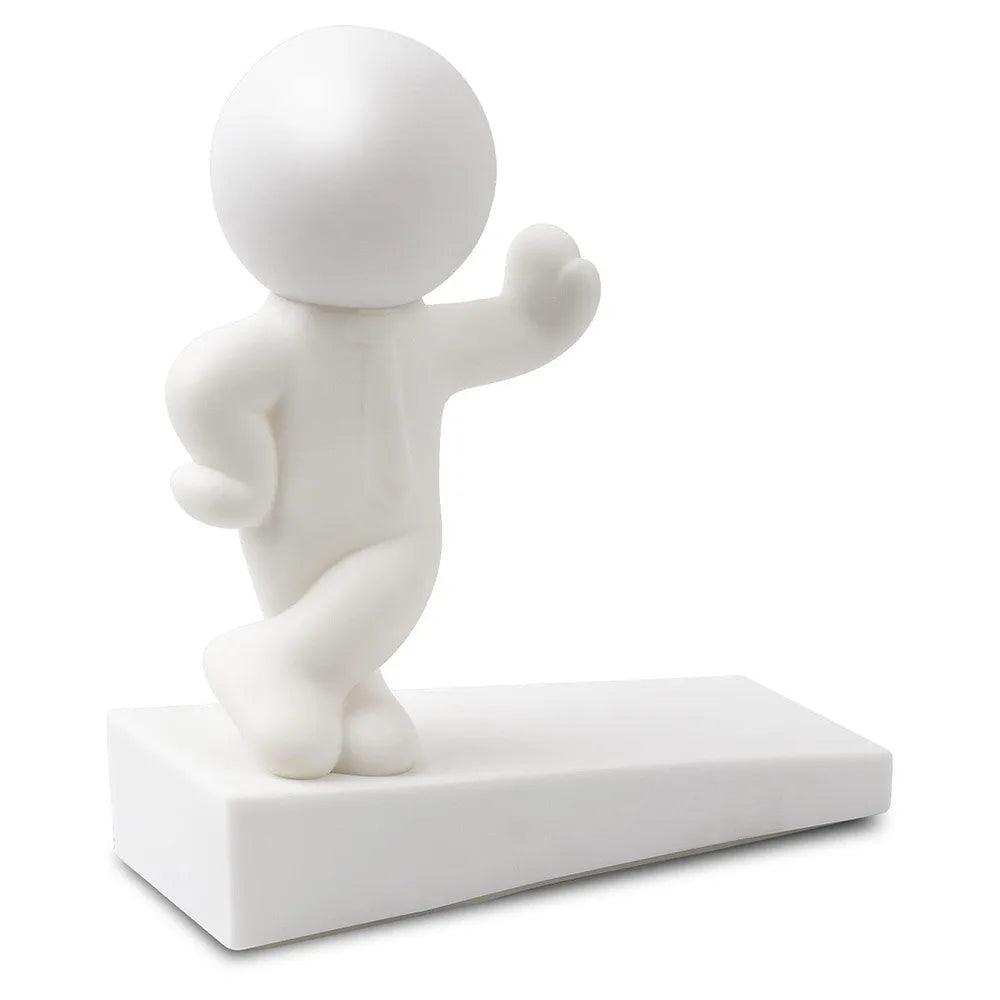 Cute Cartoon Decorative Door Stop No Drilling Action Figure Door Stopper Non-slip Anti Collision Door Bumper for Home&Bedroom Oasis Select White-B