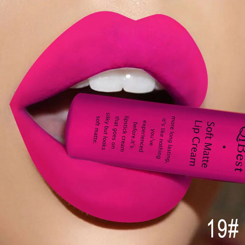 QiBest Velvet Matte Liquid Lipstick – Waterproof & Long-Lasting