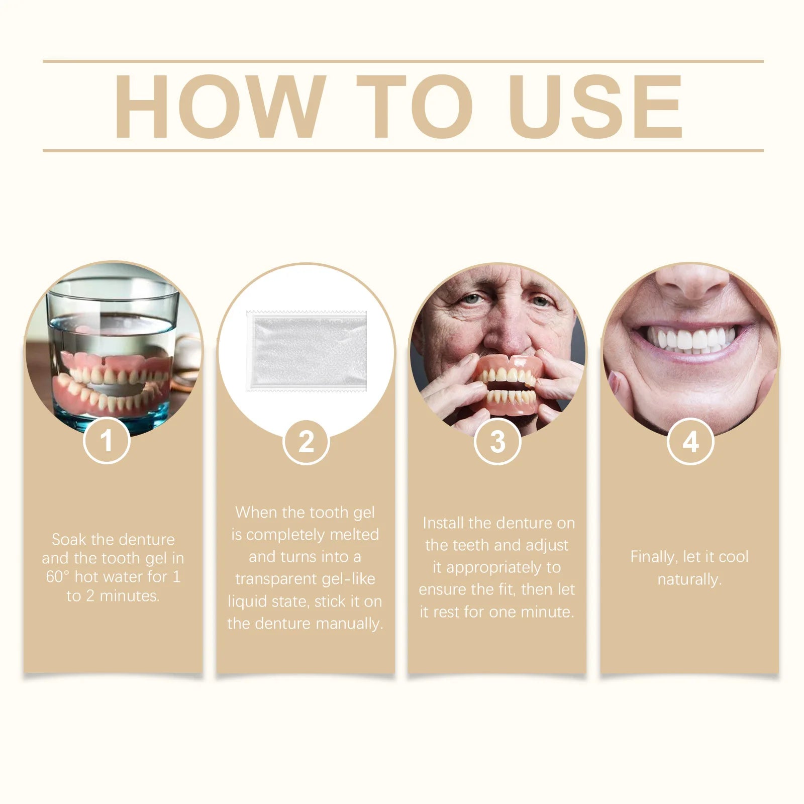Oralhoe Soft Silicone Temporary Dentures Full Set – Upper & Lower Temporary Denture Set Oasis Select
