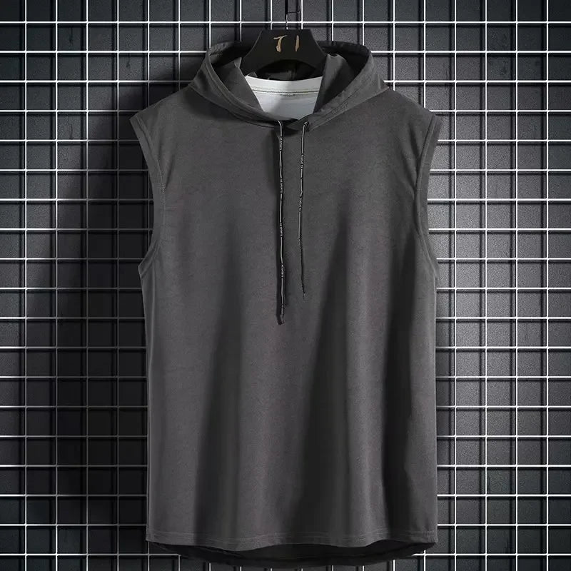Solid Color 2023 Brand New Men's Tank Tops Vest Sleeveless Tees For Male Hooded Man Vests Tops Hip Hop Men Tank Top T shirt Oasis Select Picture color1 M