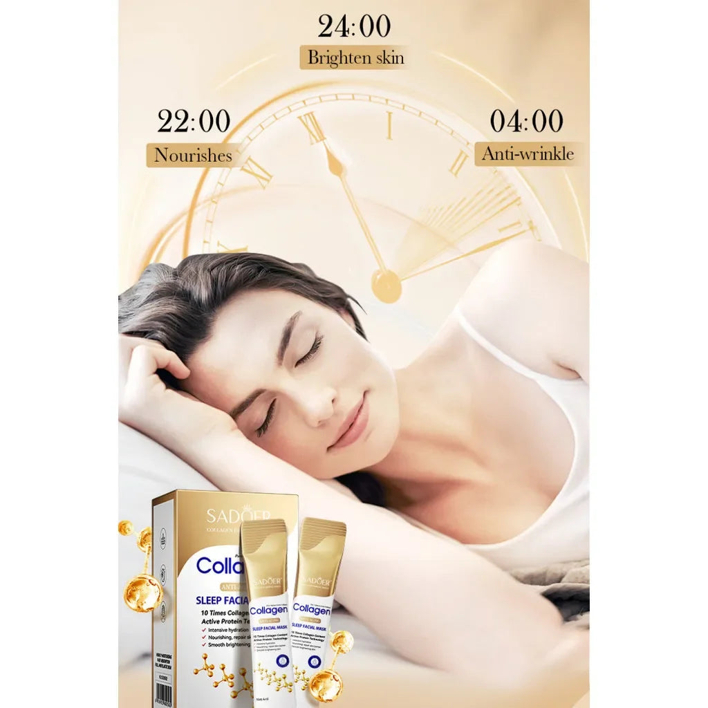 30pcs SADOER Collagen Sleeping Facial Masks Face skincare Moisturizing Brightening Firming Hydrating Face Mask Facial Skin Care Oasis Select