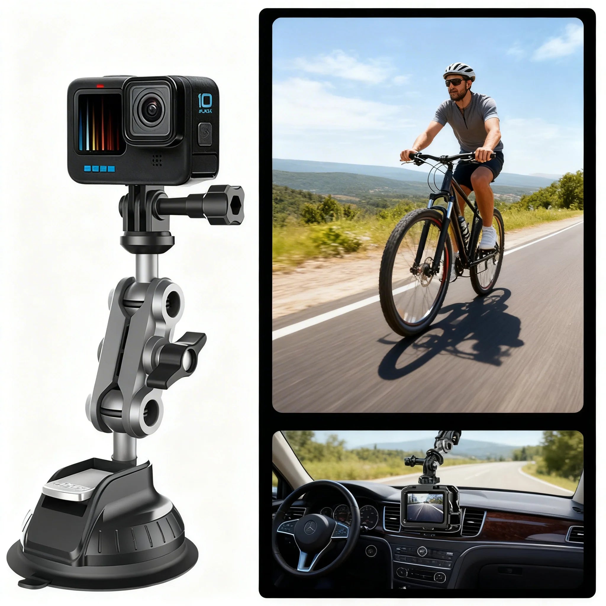 Suction Cup Car Mount for GoPro 12 11 & Insta360 X4 X3 X2
