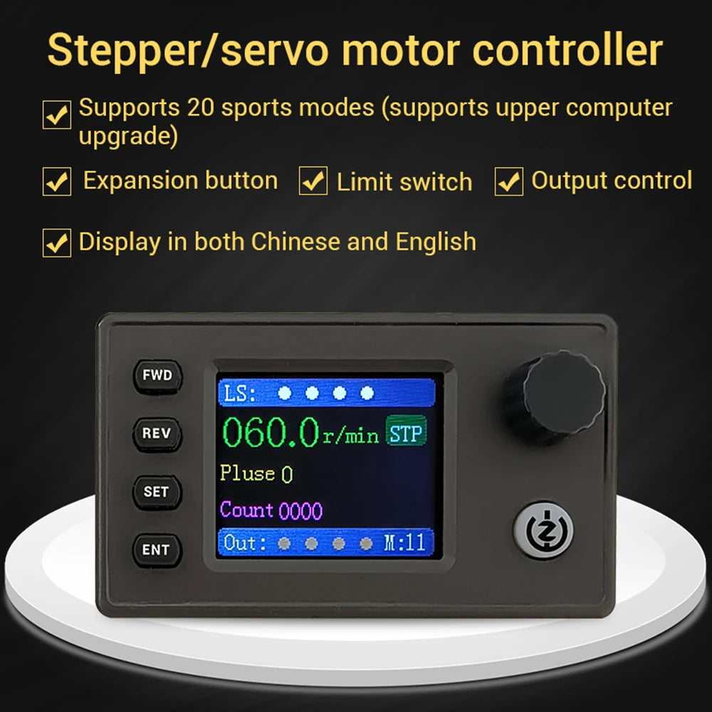1HZ-200000HZ SMC05 Stepper Servo Motor Pulse Controller With Forward/Reverse Speed Control 1.8-inch HD Colors Screen Oasis Select Default Title