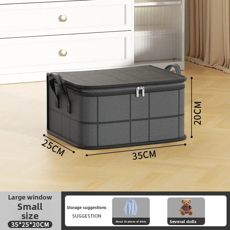 Foldable Clothes Storage Bag Large Capacity Organizer With Handle And Double Zipper For Bedding Moving Travel Under Bed Storage Oasis Select 35x25x20cm