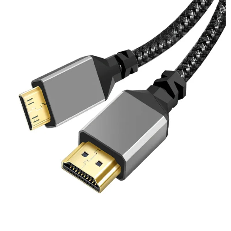 1M 2M 3M 5M 10M Nylon HDMI2.0 MINI HDMI To HDMI Cable MINIHDMI Male A Male 4K 60HZ HD 1080P Adapter Converter Wire TV Camera Oasis Select