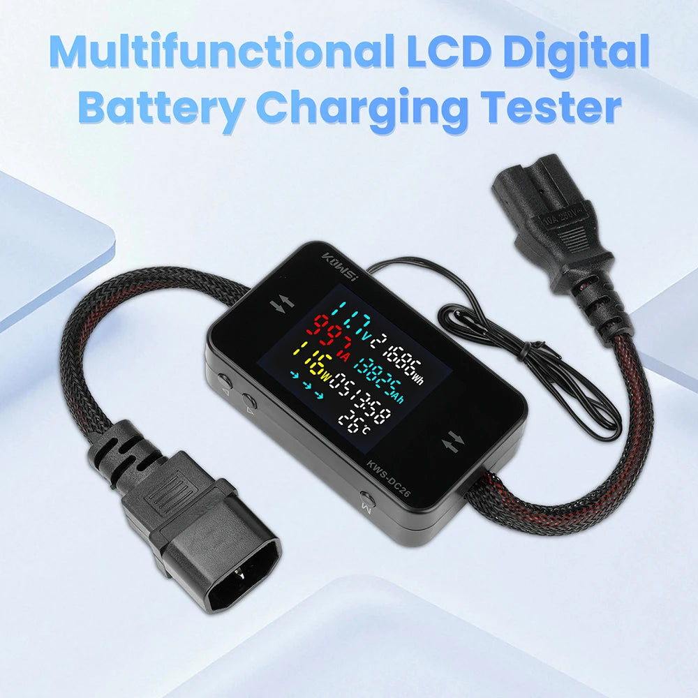 KWS-DC26 Battery Charger Tester DC8-80V 20A/25A/35A/50A Ammeter LCD Bidirectional Measurement Battery Level Detector Power Meter Oasis Select