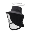 Summer Sun Hats UV Protection Outdoor Hunting Fishing Caps For Hiking Camping Visor Bucket Hat Neck Flap Fisherman Hat Oasis Select Black