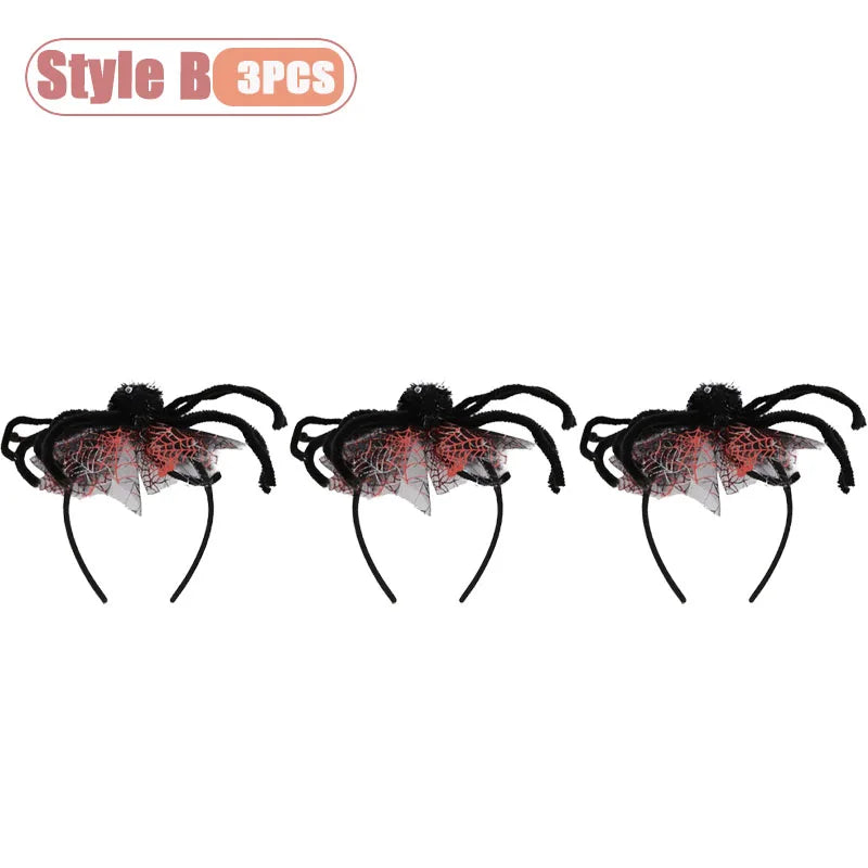 1-10PCS Witch Hat Spider Headband Halloween Party Favor Costume Masquerade Funny Hair Accessory for Women Adult Cosplay Oasis Select Style B-3PCS