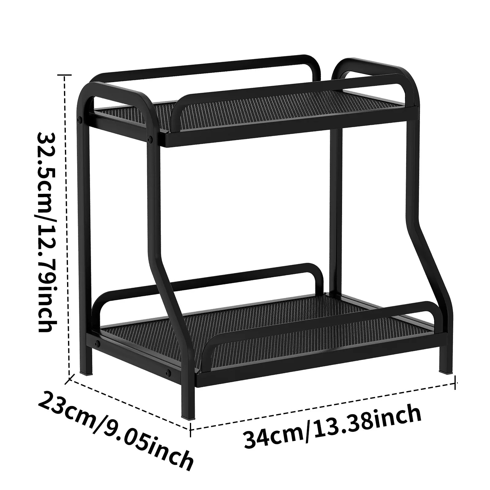 Kitchen Seasoning Shelf Seasoning Spice Jar Storage Box Multifunctional Countertop Oil Salt Sauce Vinegar Storage Rack Oasis Select Black second floor