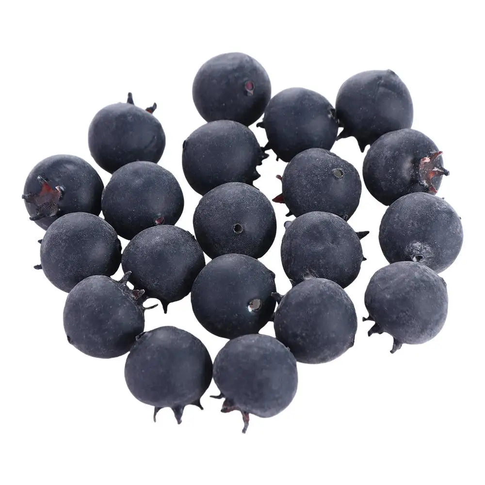 Artificial Blueberry Décor Props – 20pc Fake Foam Berries Artificial Fruit Decor Oasis Select Milky White One Size