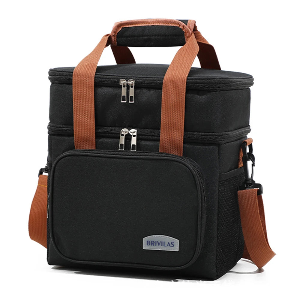 Insulated Lunch Bag – Expandable Double Deck Leakproof Tote