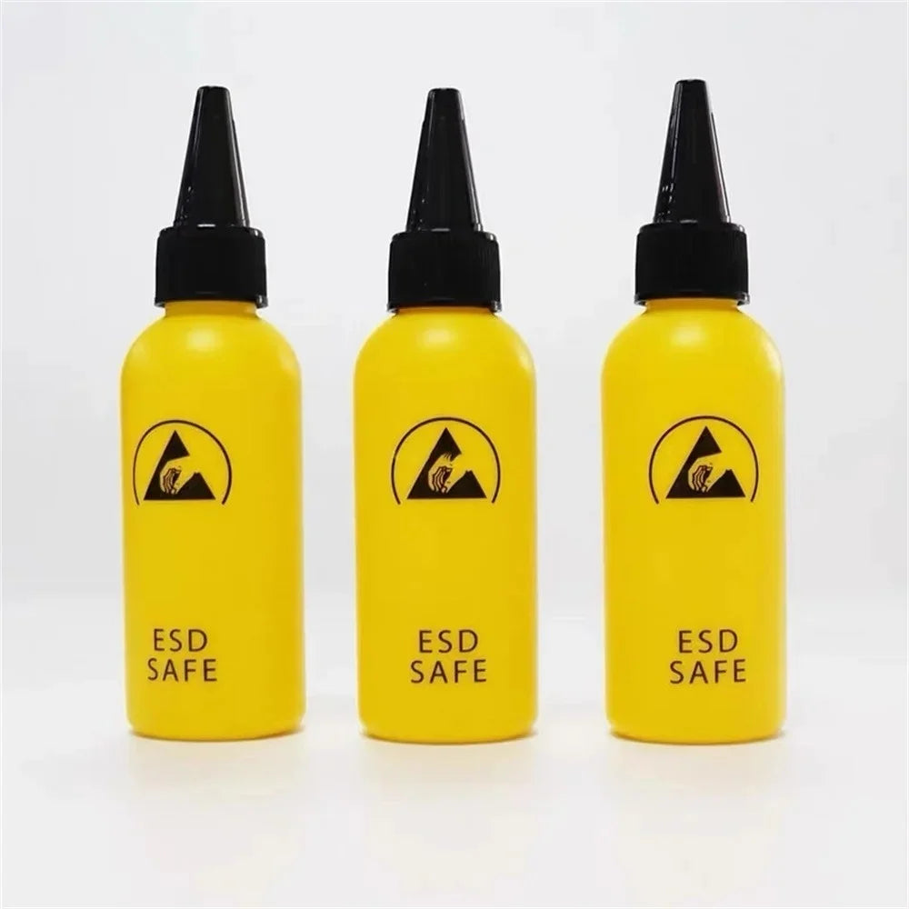 Anti-static Solvent Bottle Plastic Liquid Alcohol Bottle Rosin Washing Plate Adhesive Bottle with Dispensing Needle Repair Tool Oasis Select