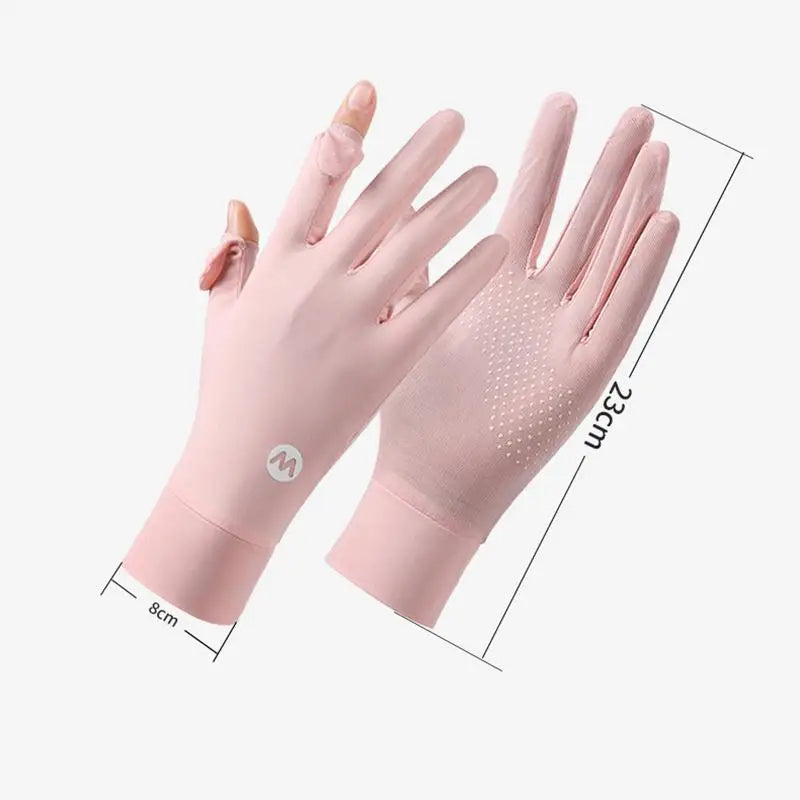 Ice Silk Gloves for Women 1 Pair Summer Sun Protection Lightweight UV Proof Gloves for Outdoor Sports and Travel Oasis Select