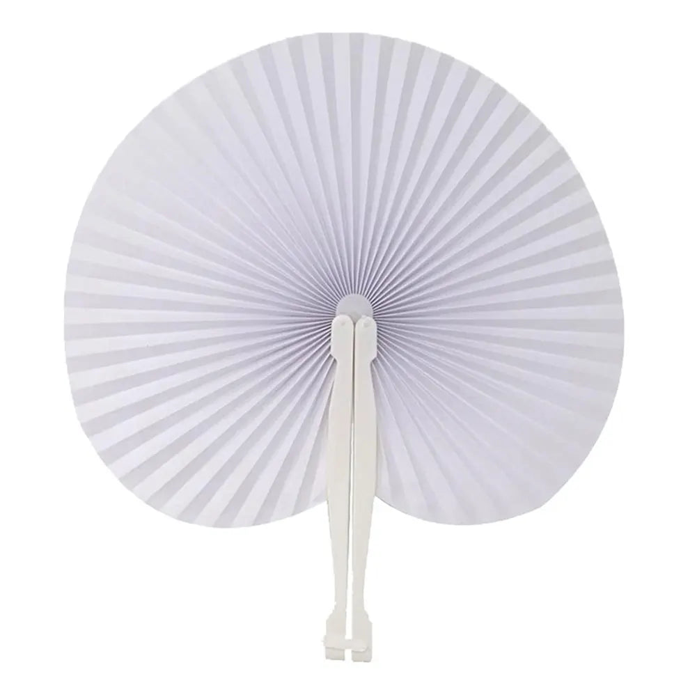 Personalized White Heart Paper Fan – Wedding & Party Favors Party Favor Fan Oasis Select