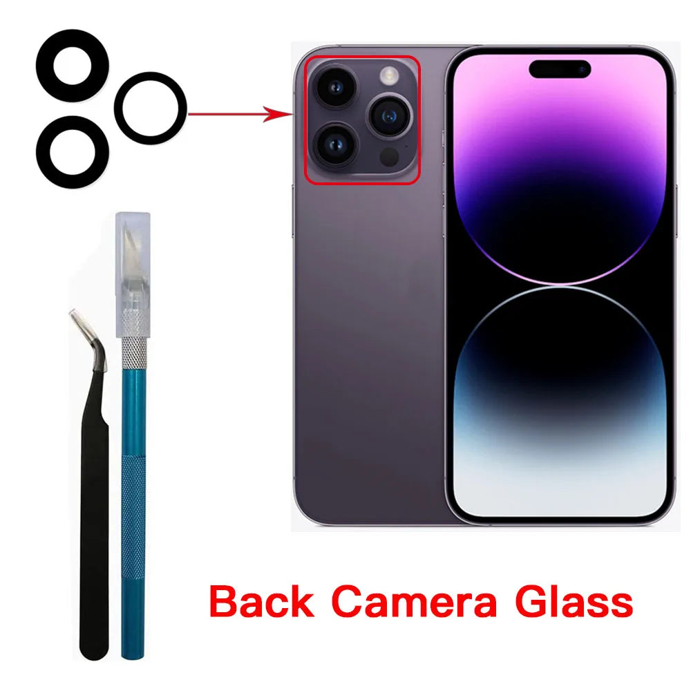 iPhone Back Camera Glass Lens Replacement + 3M Sticker & Tools