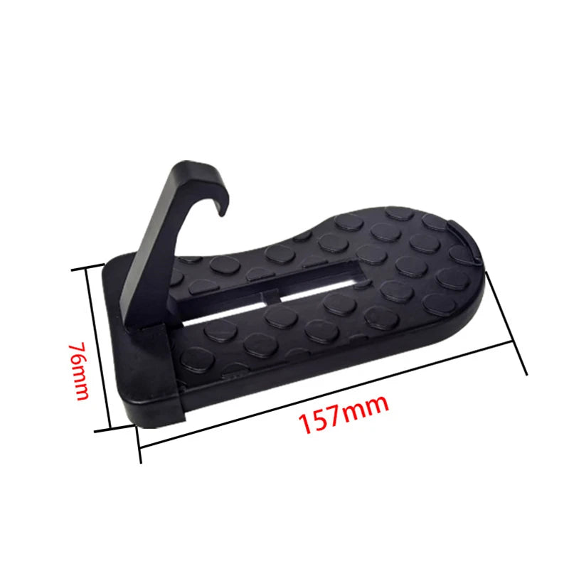 Foldable Car Door Step With Safety Hammer & Anti-Skid Wheel - Durable Aluminum Alloy Multi-Functional Roof Rack Hook Oasis Select Black2