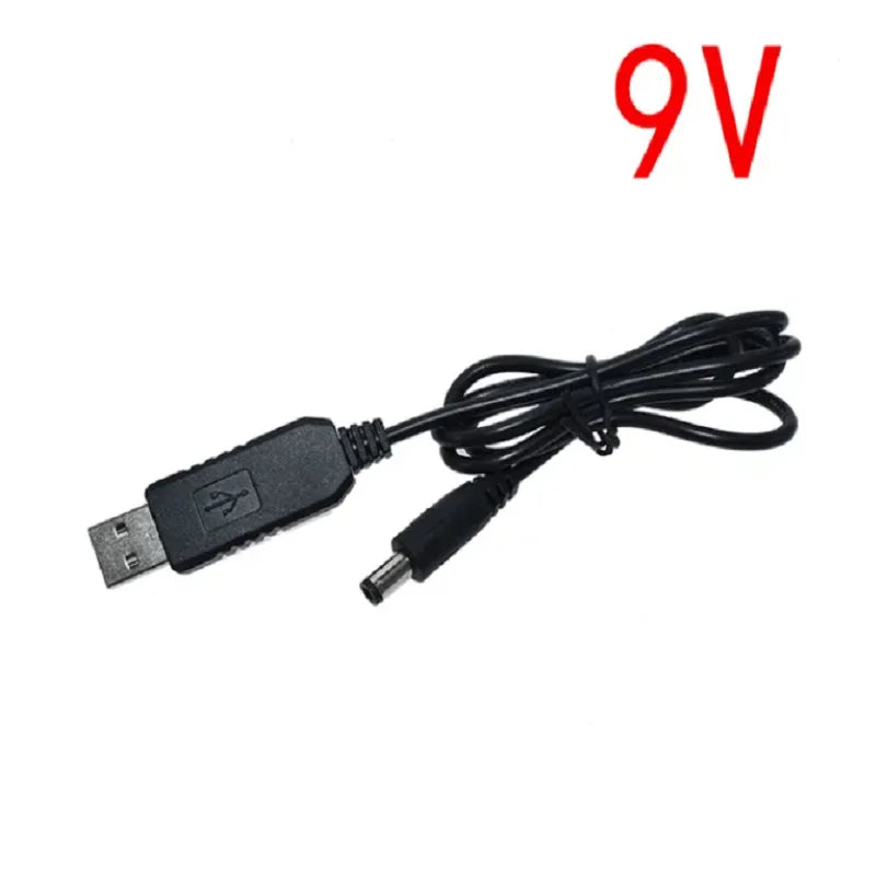 DC 5V DC 9V 12V Cable DC 5.5x2.1mm Plug USB power boost line DC 5V to DC 9V / 12V Step UP Module USB Converter Adapter Cable Oasis Select 9V 1m