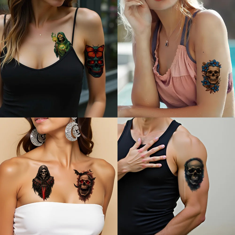 12-Pack Realistic Temporary Tattoos – Butterflies & Flowers