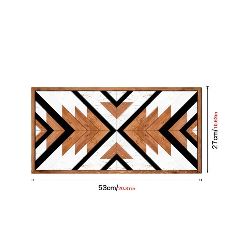 Wall Stickers Wooden Frame Paintings Nordic Style Geometric Patterns Living Room Bedroom Study Decoration Oasis Select No. MZ452-M