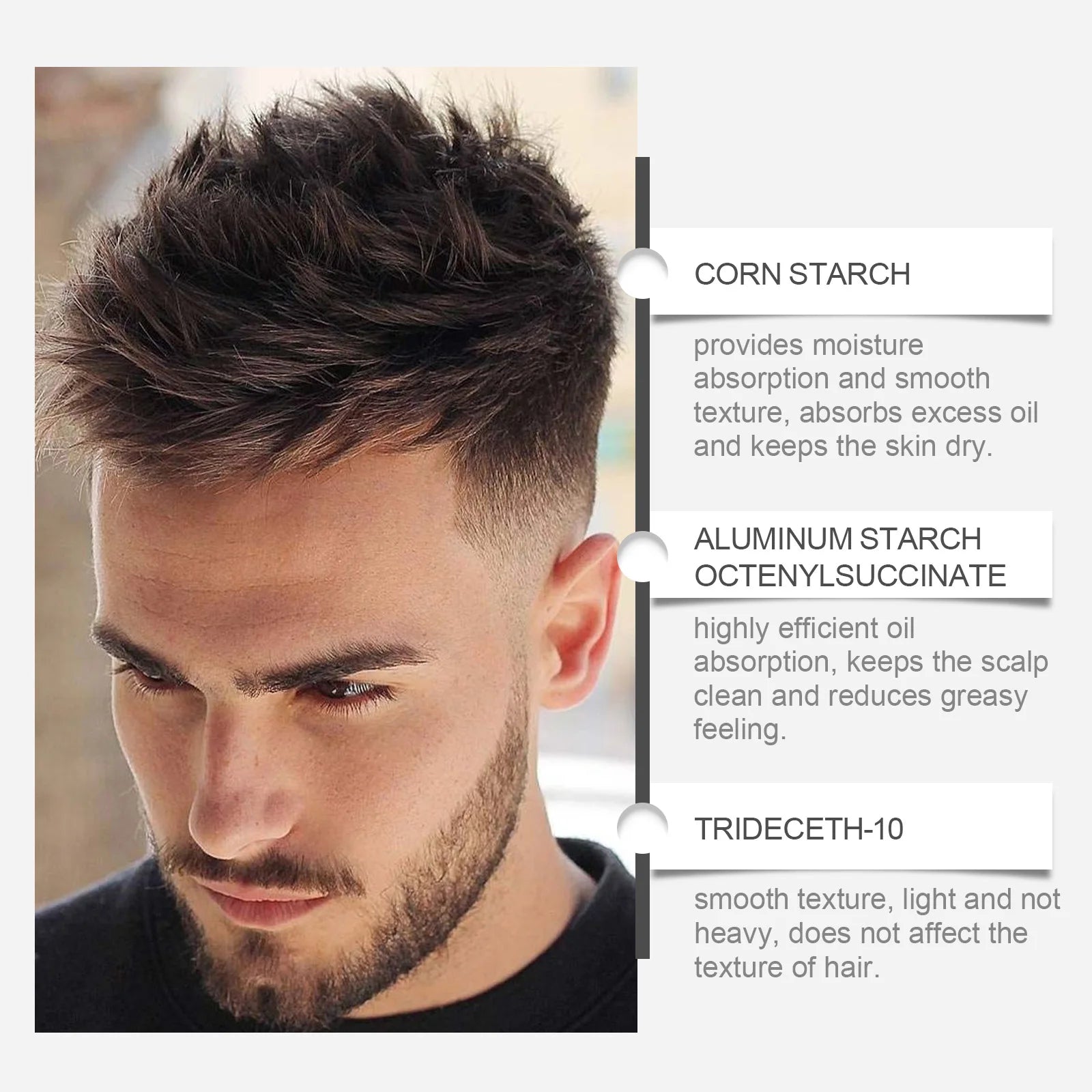 Matte Hair Styling Powder For Men - Instant Volume Texture Lightweight & Non-Greasy Easy To Use For Natural Looking Hairstyles Oasis Select