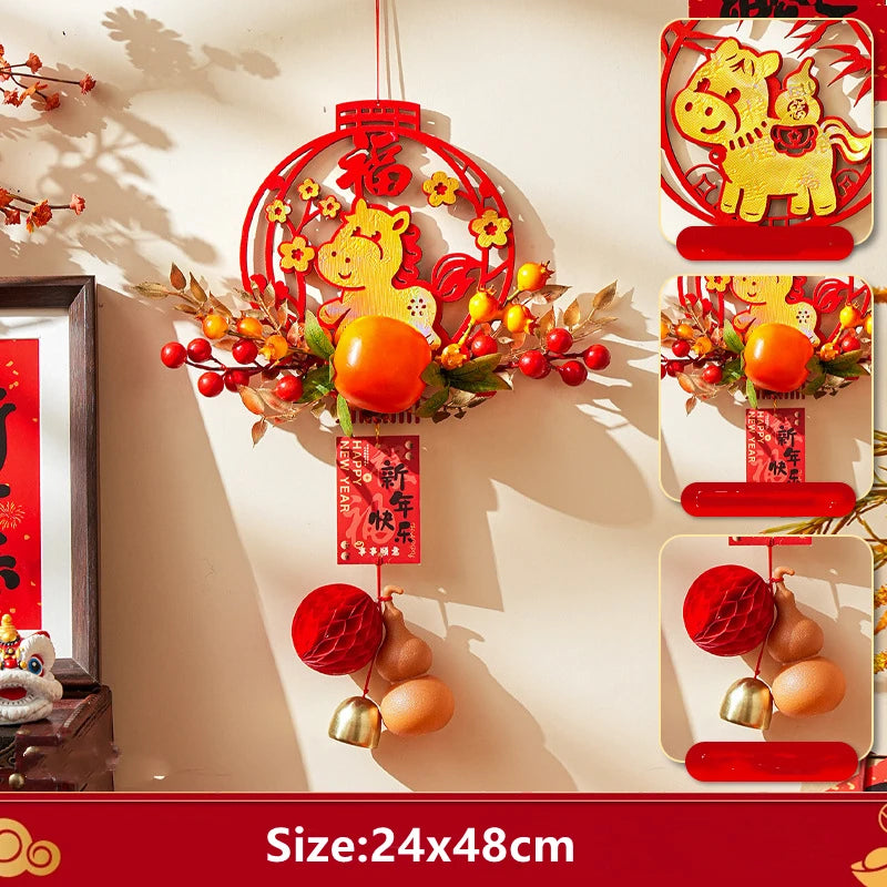 Horse Year Pendant Cotton Spring Festival Pendant New Year Atmosphere Decoration Decorative New Year Decoration Pendant For Home Oasis Select G
