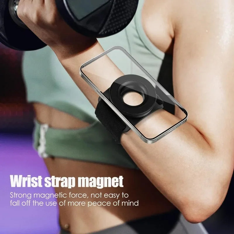 Strong Magnetic Suction Bracket Running Phone Holder Mobile Phone Holder Wrist Strap Arm Dedicated for IPhone 15 Pro Max Samsung Oasis Select