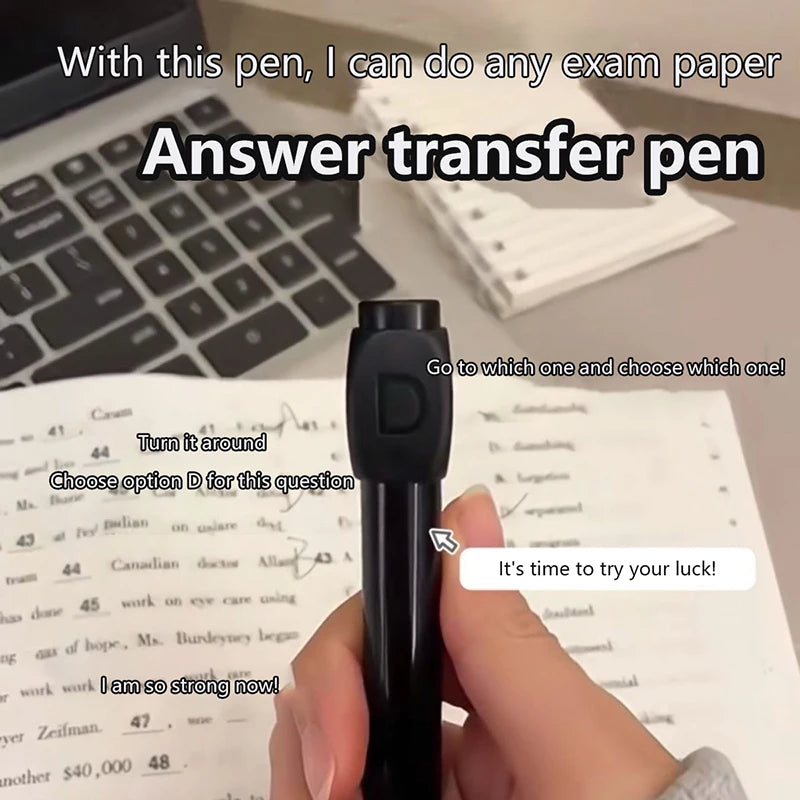 Novelty Abcd Choose Ballpoint Pen New Decompression Rotating Gel Answer Pen Personality Student Stationery 0.5mm Oasis Select