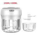 USB Portable Meat Grinder Vegetable Chopper for Kitchen Gadgets Electric Kitchen Food Chopper Mini Garlic Masher crusher Oasis Select 105-2Cups-White