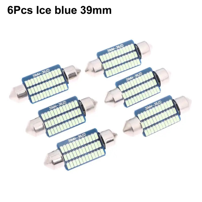 6PCS C5W LED Bulbs Canbus Festoon LED For Car Interior Dome Trunk License Plate Lights 12V 300LM 6500K White Oasis Select B3