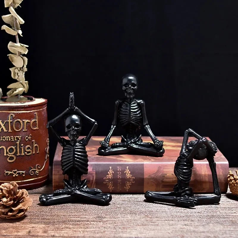 Skull Figurines Skulls Gothic Room Decor Horrible Ghost Resin Skeleton Sculptures for Interior Home Decorations Oasis Select
