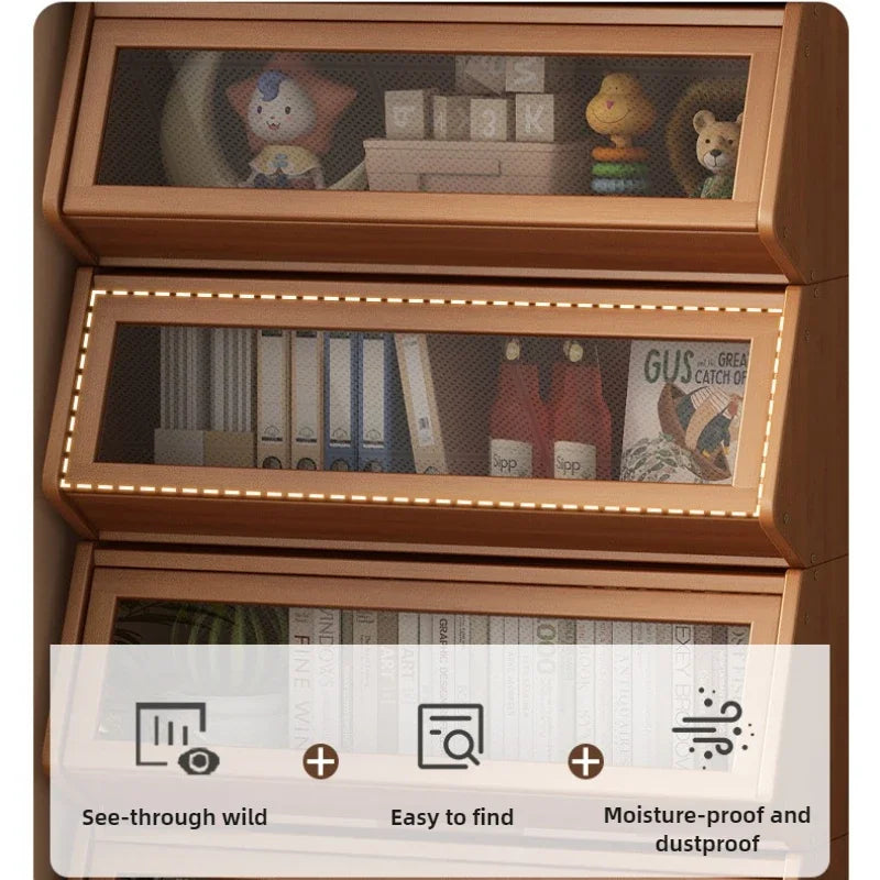 Bookshelf Shelf Floor-to-ceiling bookcase Household children's simple storage display cabinet with door dust-proof wall locker Oasis Select