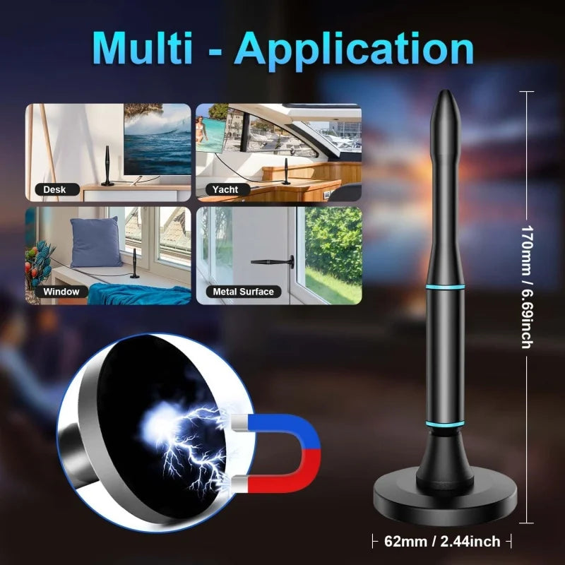 DVB-T HD Indoor TV Antenna with Amplifier Active HDTV DTMB Antenna for Clear Reception Oasis Select