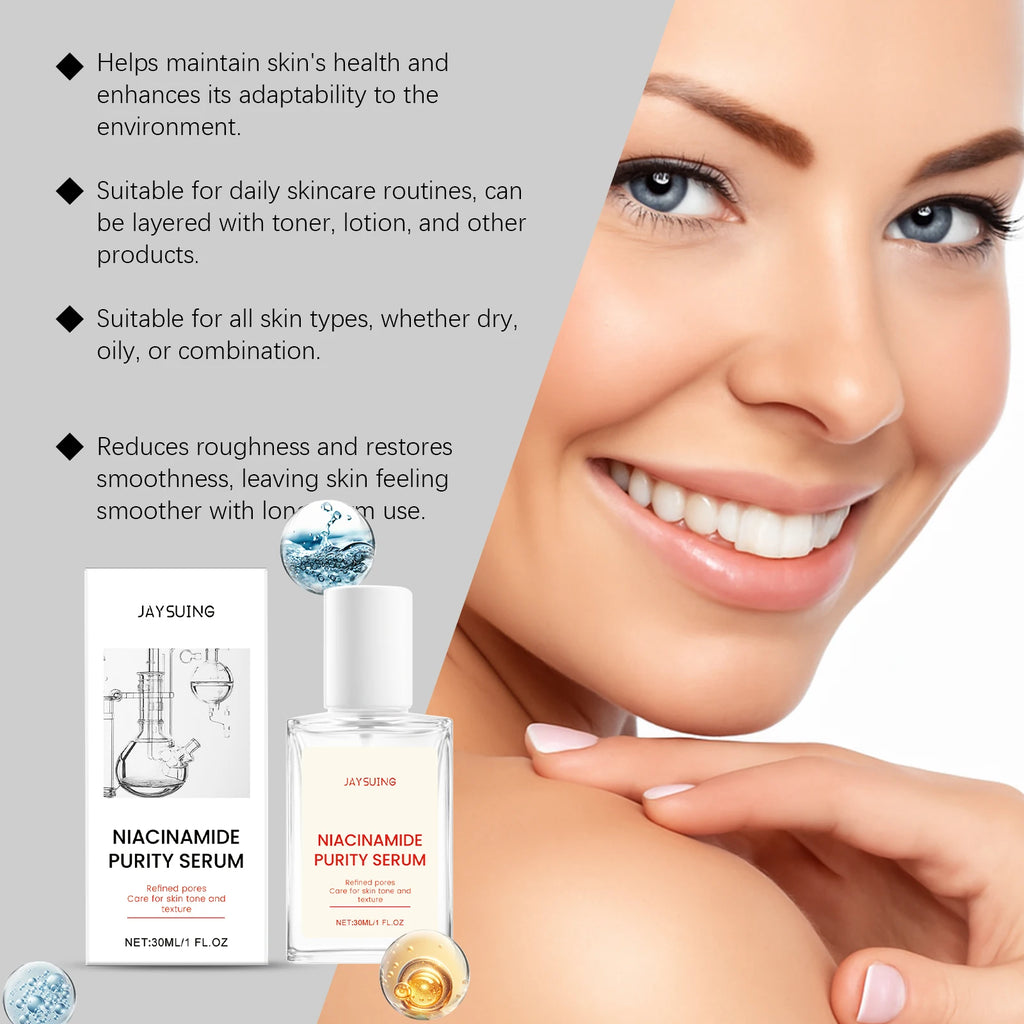 Nicotinamide Brightening Facial Essence Enhance Skin Radiance Improve Dullness Relieve Rough Skin Deep Moisturizing Gentle Serum Oasis Select