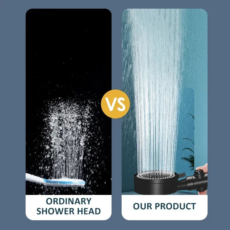 Adjustable High Pressure Shower Head 5 Modes with Hose Water Saving One-Key Stop Spray Nozzle - Bathroom Shower Accessories Oasis Select