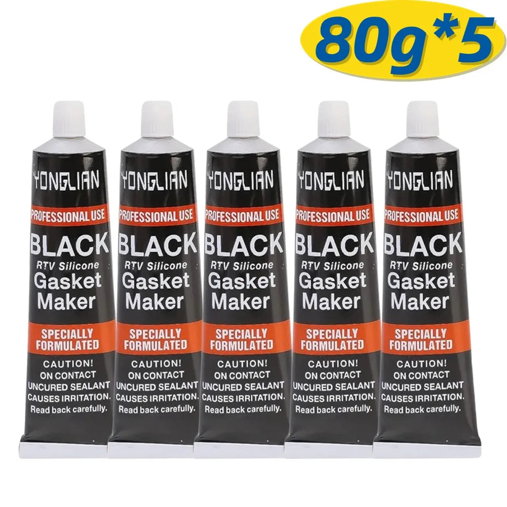 Black RTV Silicone Gasket Maker | High-Temp Engine Sealant Engine Gasket Sealant Oasis Select 5x80g