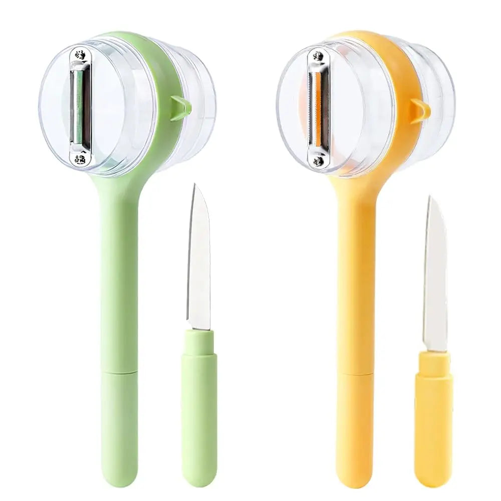 3 In 1 Peeler Easy To Clean Peeler With Container Stainless Steel Peeler Double-Sided For Household Cooking Food Preparation Oasis Select