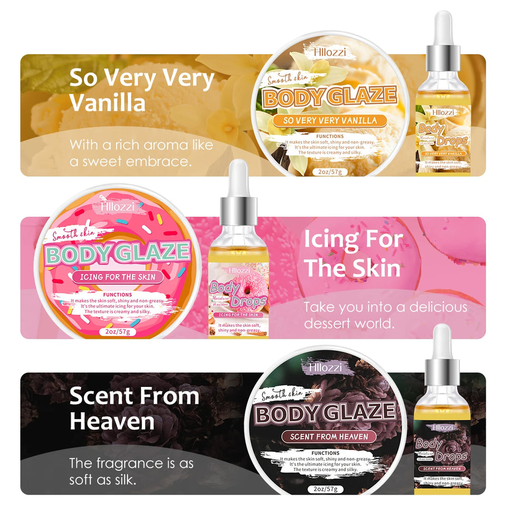 Body Glaze & Body Oil Combination Various flavors Non-greasy Hydrating and moisturizing Body Lotion Massag Oasis Select
