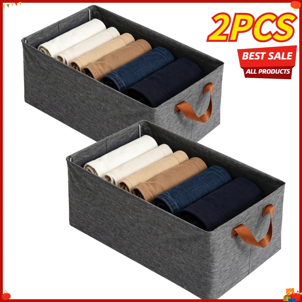 Clothes Organizer Trousers Clothes Jeans Storage Box Toy Snacks Sundries Organizer Multifunctional Cosmetics Folding Fabric Box Oasis Select
