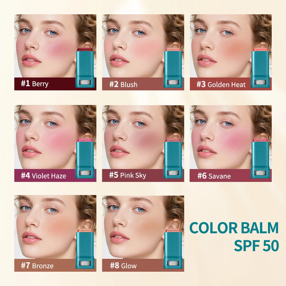SPF 50 Blush Balm Stick – Buildable, Hydrating & Long-Lasting