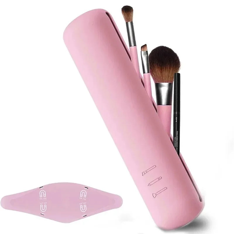 1/5pcs Silicone Brow Pencil Case Makeup Brush Eyeshadow Brush Storage Set Dust-Proof Simple Portable Travel Bag Specific Oasis Select 04