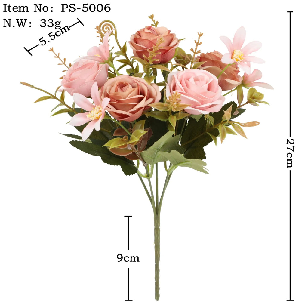 Silk Peony Hydrangea Artificial Flowers for Wedding Bouquet Home Decoration Fake Rose Plants Table Centerpiece Accessory Oasis Select E6