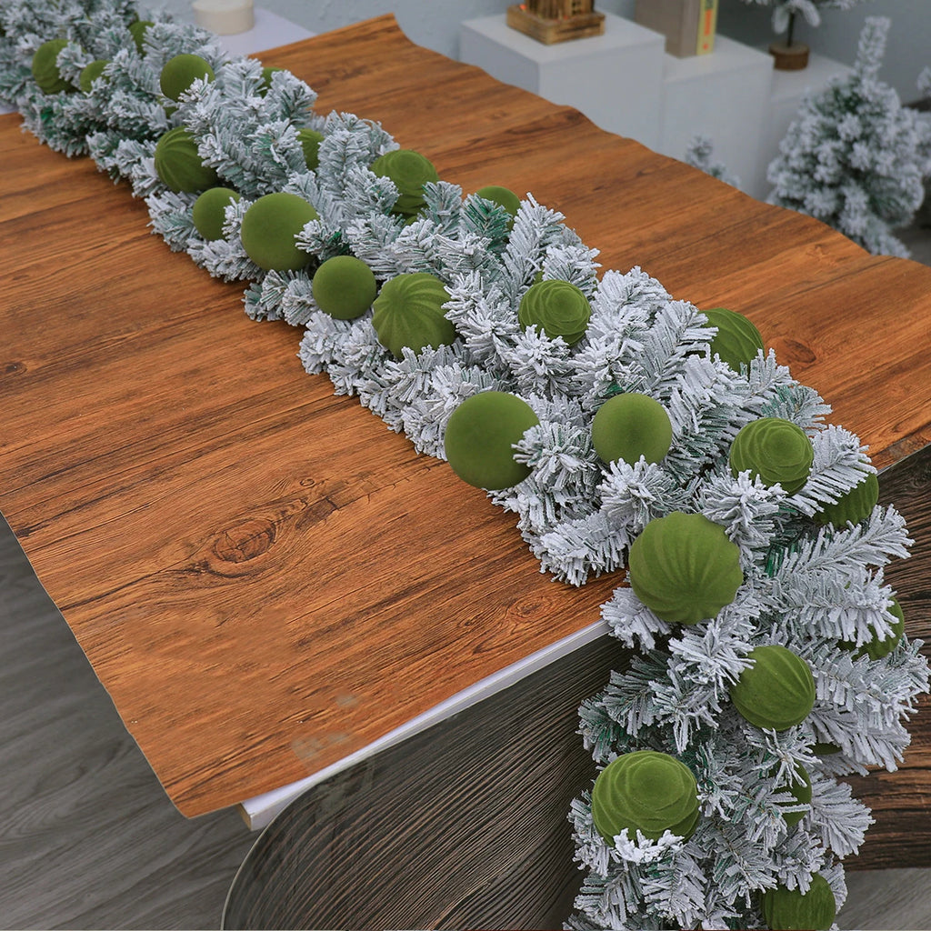 Lifelike Christmas Rattan Garland | Snowfall Holiday Decoration