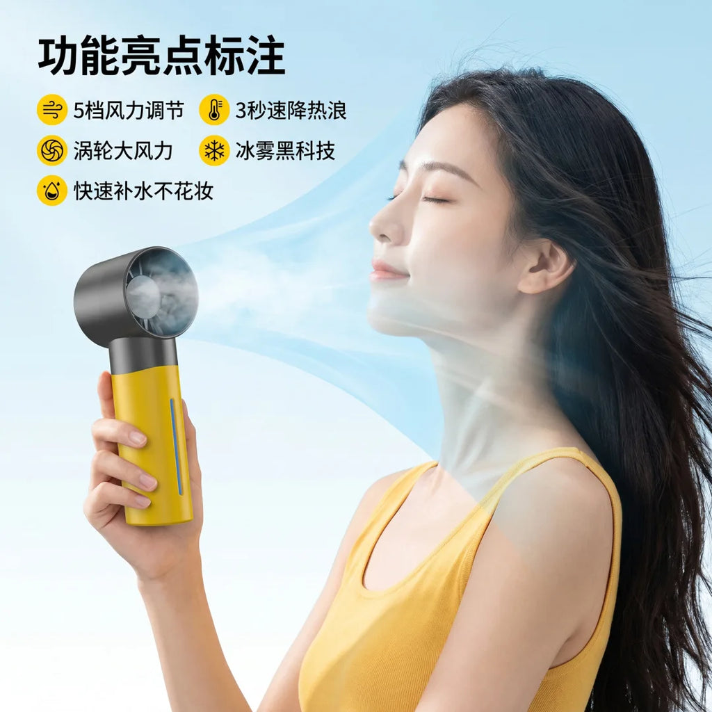 USB Rechargeable Handheld Mist Fan – Portable Mini Spray Fan