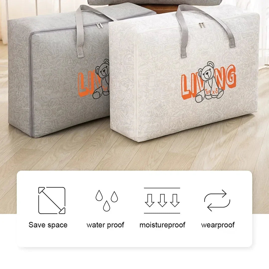 1-5Pcs Clothes Quilt Storage Bag Waterproof Moistureproof Large Capacity Luggage Bag Packing Bag Thickened Non-woven Storage Bag Oasis Select