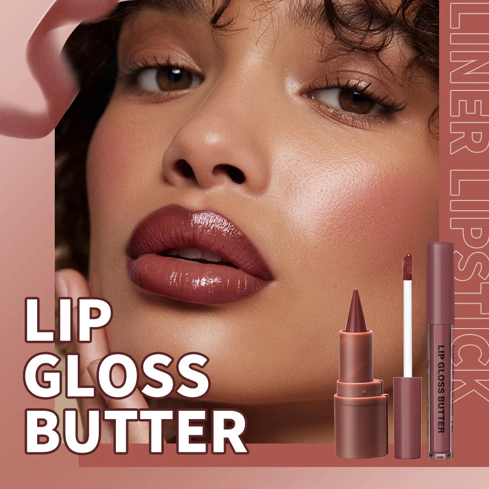 3D Lip Liner & Lip Gloss Set Moisturizing Hydrating Formula Define Lips for Multiple Occasions Usage Natural Finish Makeup Oasis Select