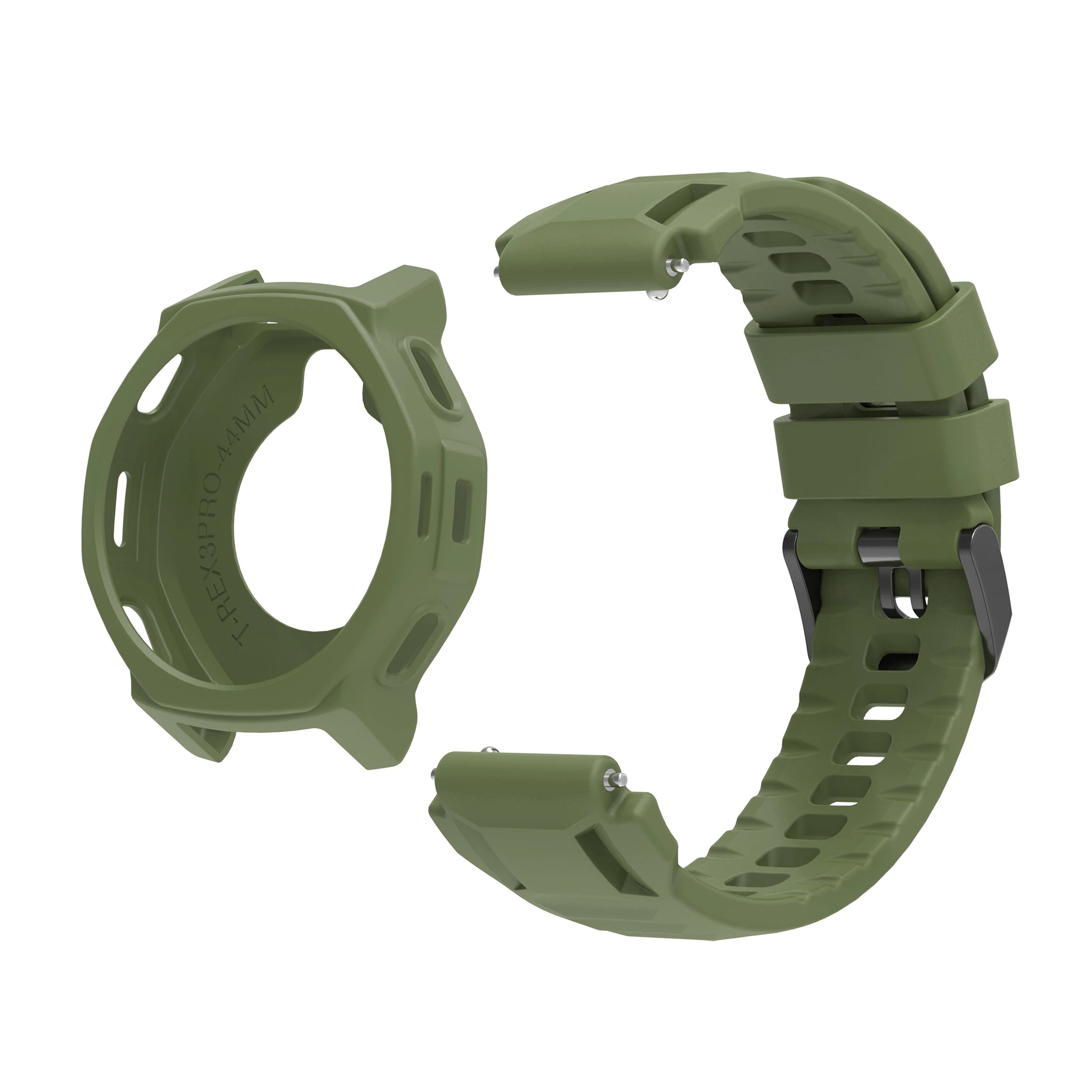 Amazfit T-Rex 3 Pro 44mm Silicone Strap & Protective Case Smartwatch Band & Case Oasis Select army green