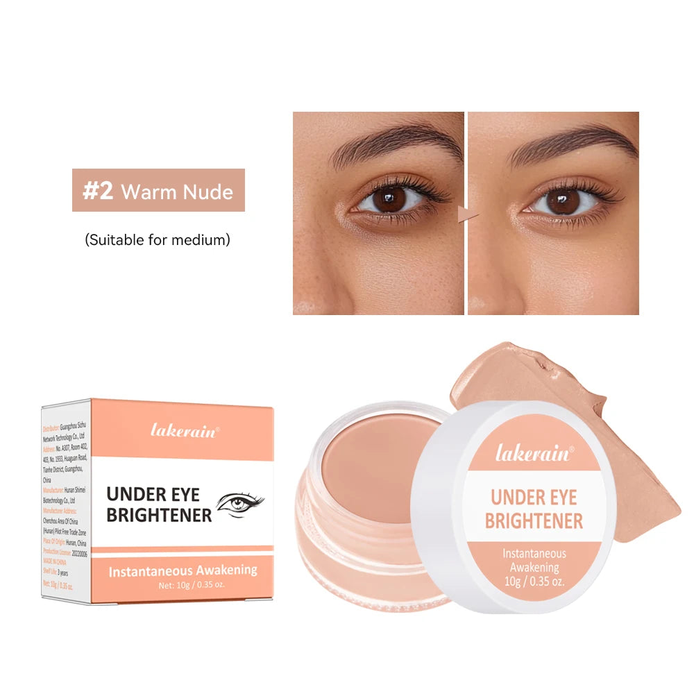 Lakerain Under Eye Brightener Concealer Cream Hydrating Brightener Concealing Highlighting Coverage Color Correction Cosmetics Oasis Select 02 Warm Nude