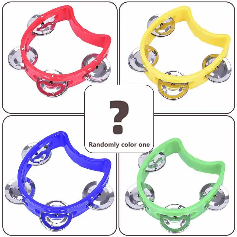 Tambourine Half Moon Shaped Hand Bell Drum For Karaoke Performance Party Free Style Dance Portable Oasis Select